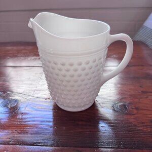 Vintage Anchor Hocking Hobnail Milk Glass Pitcher